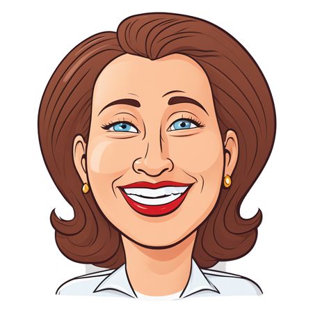Caricature Of A Smiling Woman  AI Image