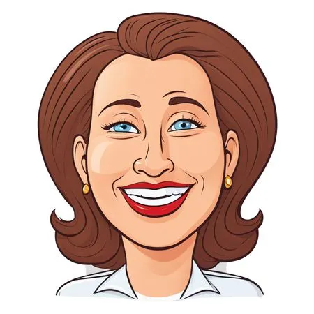 Caricature Of A Smiling Woman  AI Image
